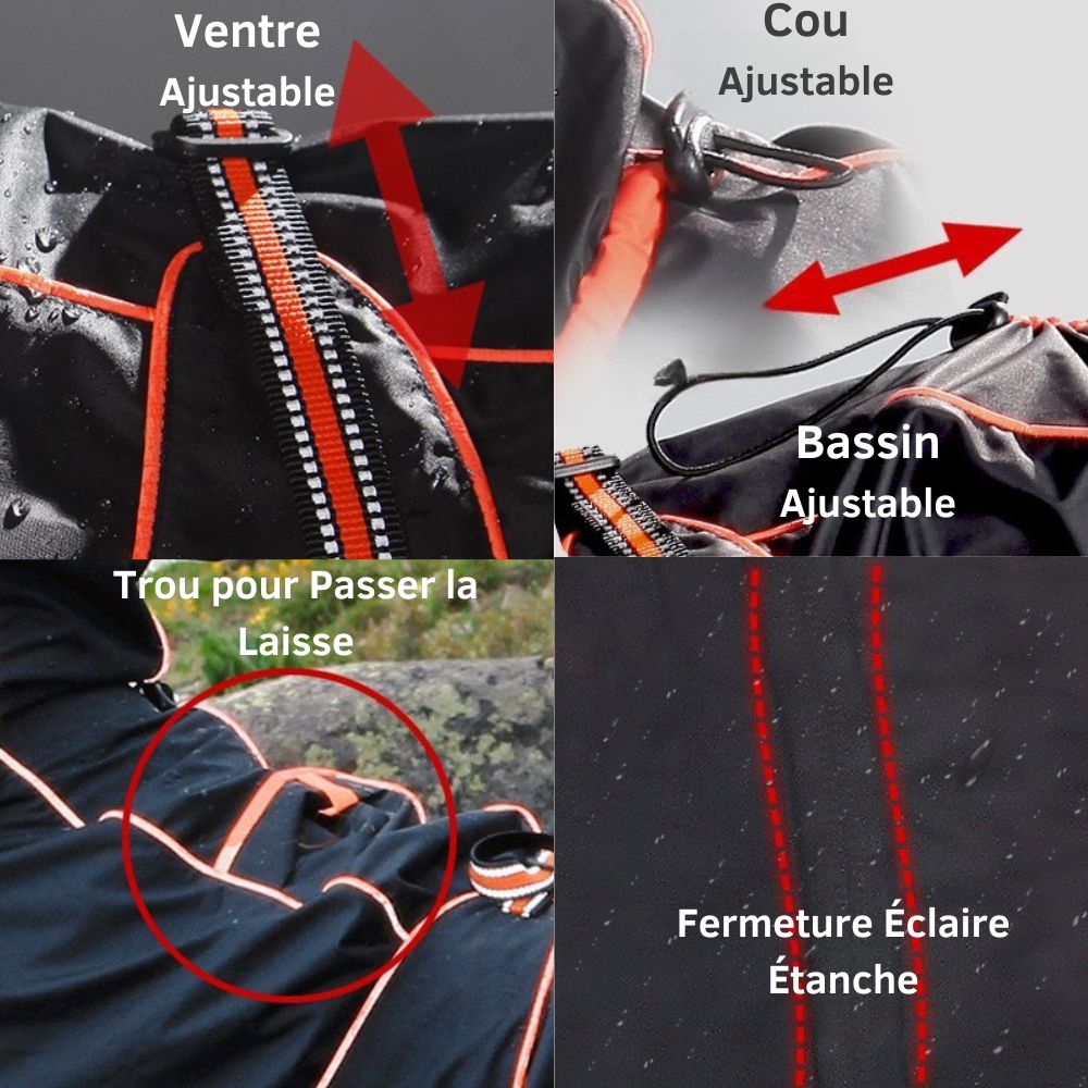 Manteau Imperméable pour Chien – Toundra - Protection Totale Contre la Pluie, le Vent et la Neige