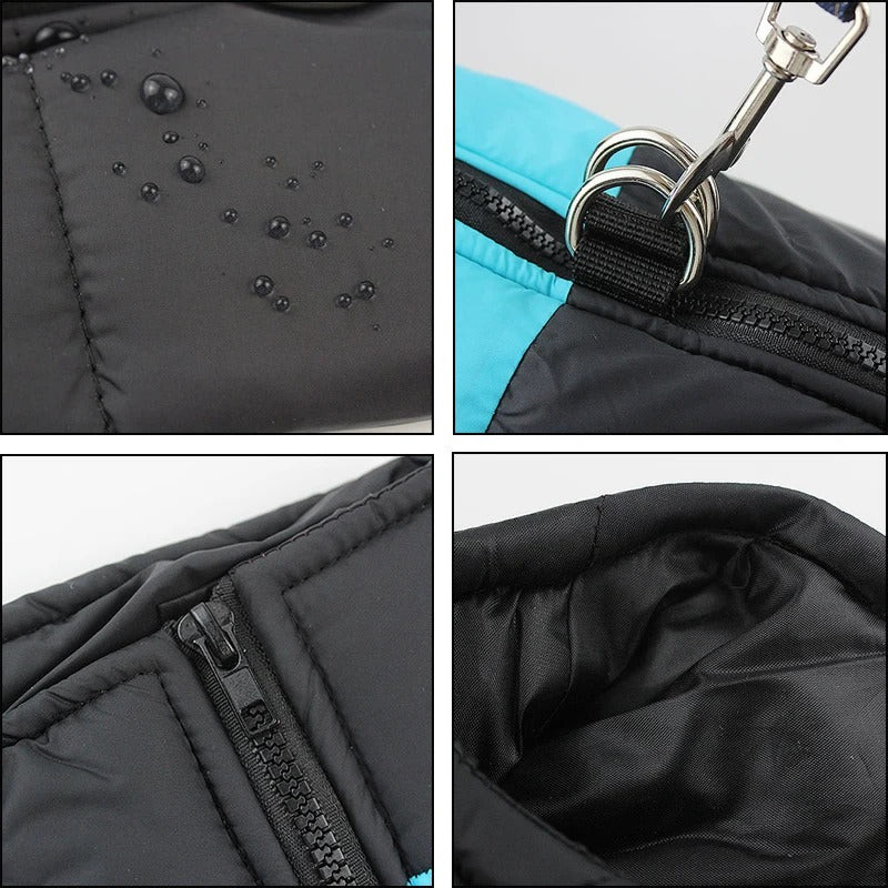 Manteau pou Chien Duo Hiver : Veste Chien 2-en-1 Imperméable avec Harnais de Sécurité