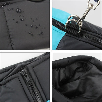 Manteau pou Chien Duo Hiver : Veste Chien 2-en-1 Imperméable avec Harnais de Sécurité