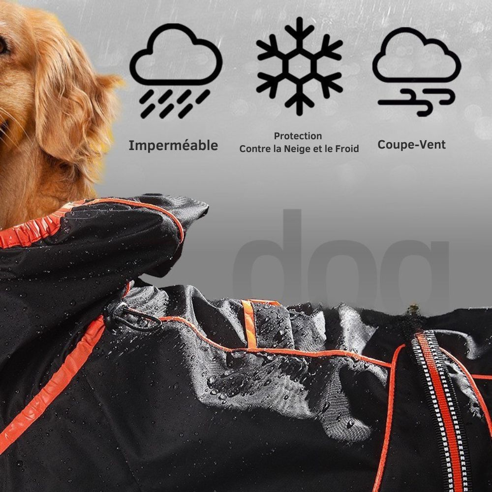 Manteau Imperméable pour Chien – Toundra - Protection Totale Contre la Pluie, le Vent et la Neige