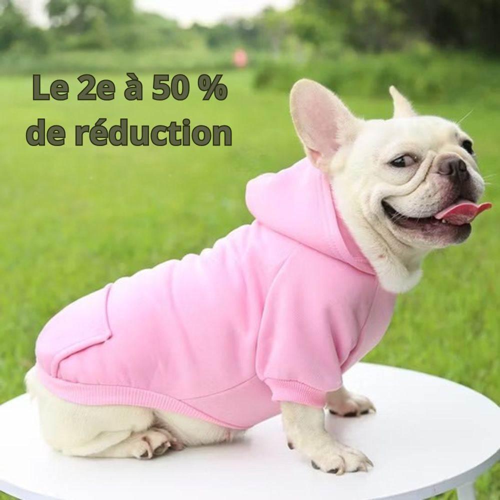 Pull pour chien polaire avec capuche - chaud, doux et facile à enfiler