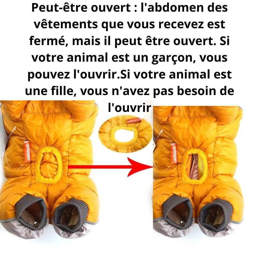 Manteau pour chien avec protection intégrale, rembourrage thermique et tissu déperlant - Manteau ArcticShield™