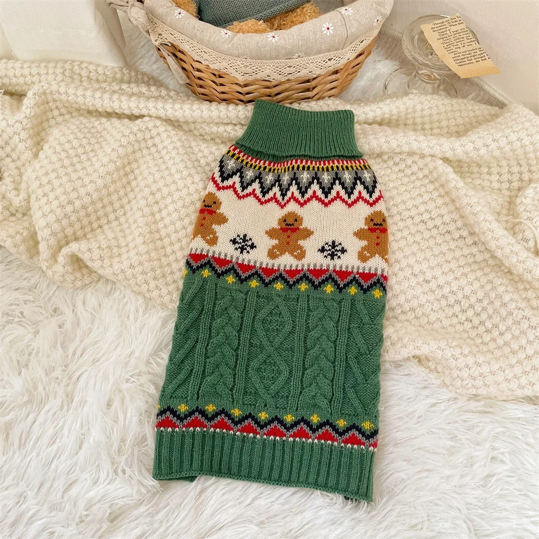 Pull de Noël pour Chien en Maille Côtelée – Chaud & Festif