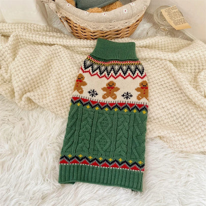 Pull de Noël pour Chien en Maille Côtelée – Chaud & Festif