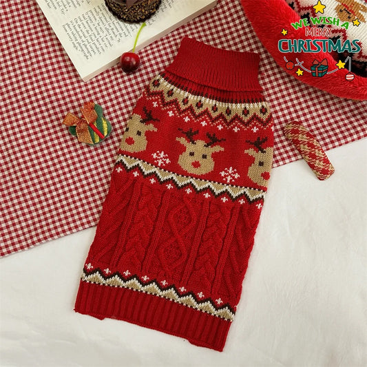 Pull de Noël pour Chien en Maille Côtelée – Chaud & Festif