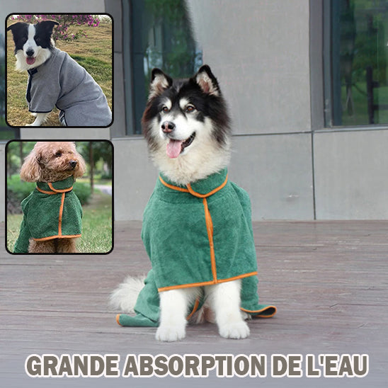 Peignoir pour Chien Super Absorbant | CozyDry Gris