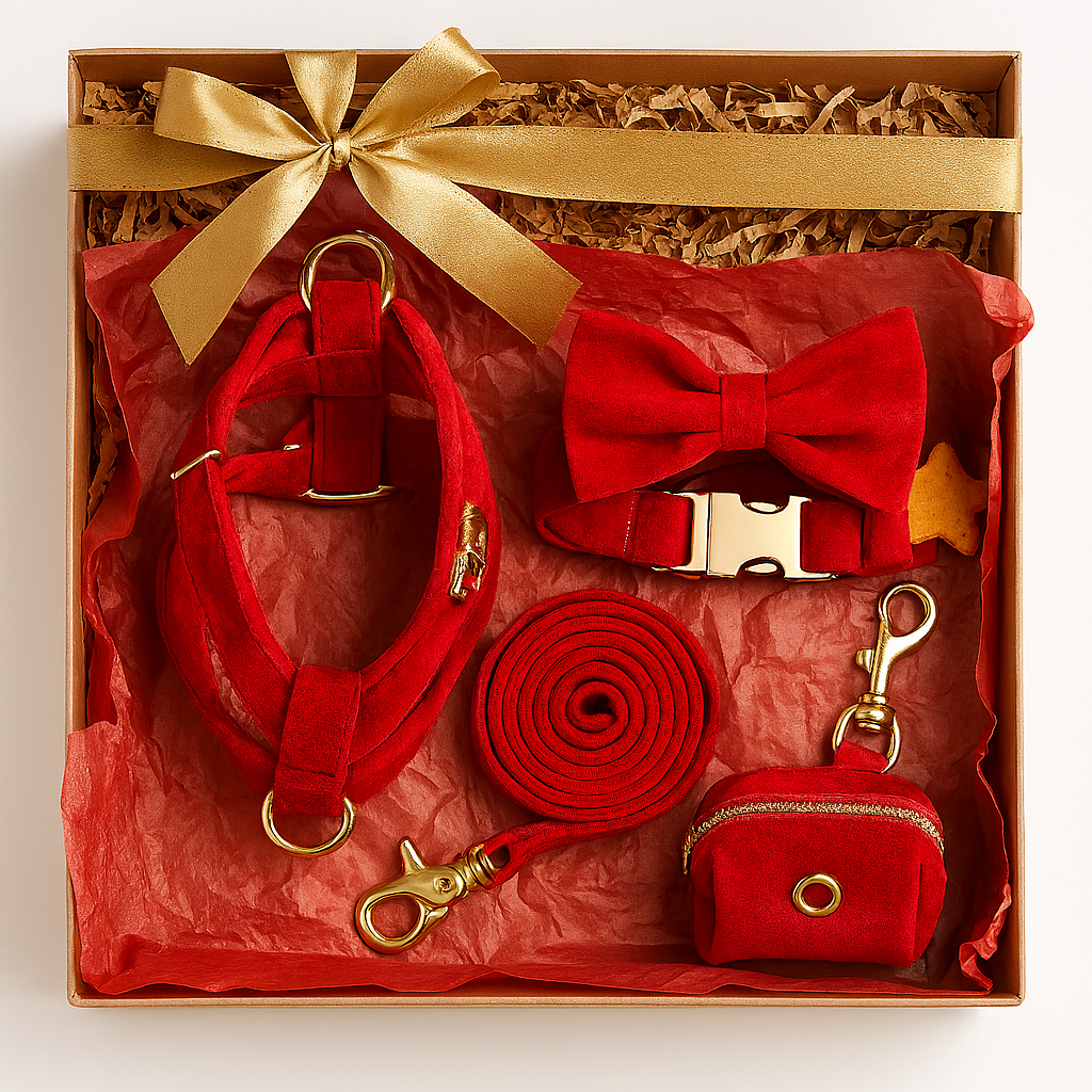 Coffret Élégance Teal pour Chien – Cadeau Chic pour Noël