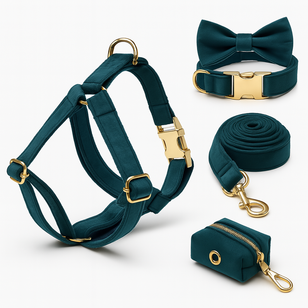Coffret Élégance Teal pour Chien – Cadeau Chic pour Noël
